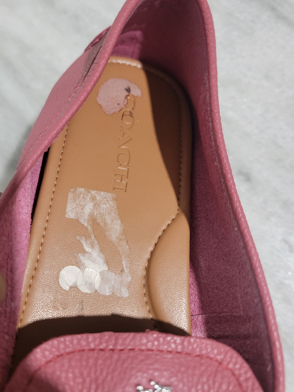 Coach Rose Pink Pebbled Leather Loafers - Picture 5 of 6